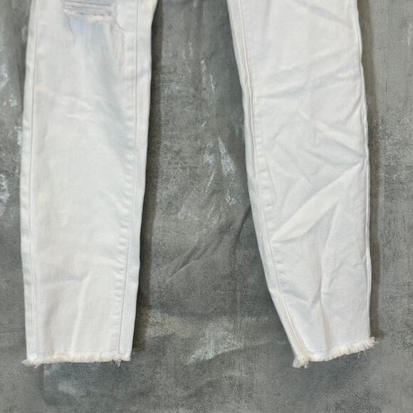 BLANKNYC Women's The Great Jones White Distressed High-Rise Skinny Ankle Denim - Picture 5 of 9